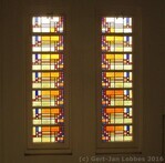 Glas-in-loodramen, trappenhuis zijde Geulstraat.
<br/>
Gert-Jan Lobbes, 2016-01-25